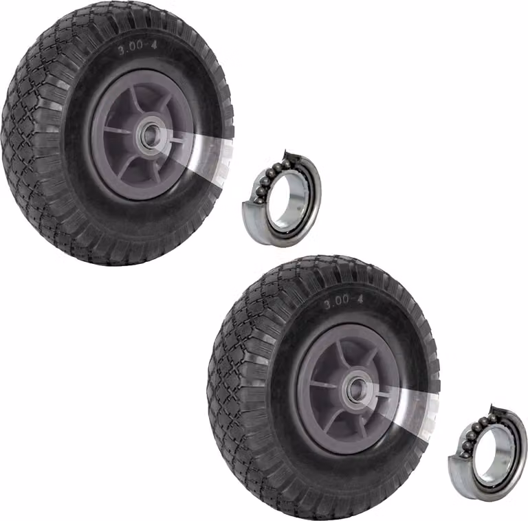 2x ruota per carrello manuale pneumatico 260x85 mm 3.00-4 60 mm mozzo sfalsato Ø 20 mm grigio robusto tessuto 4 PR
