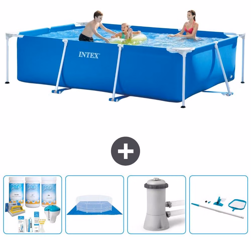 Piscina fuori terra rettangolare - 300x200x75 cm - composta da 5 elementi - modello S20837