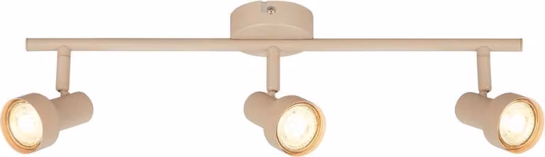 Briloner Plafoniera orientabile 47,5cm attacco GU10 max. 9W 3 luci beige - Faretto da soffitto soggiorno corridoio cucina ufficio