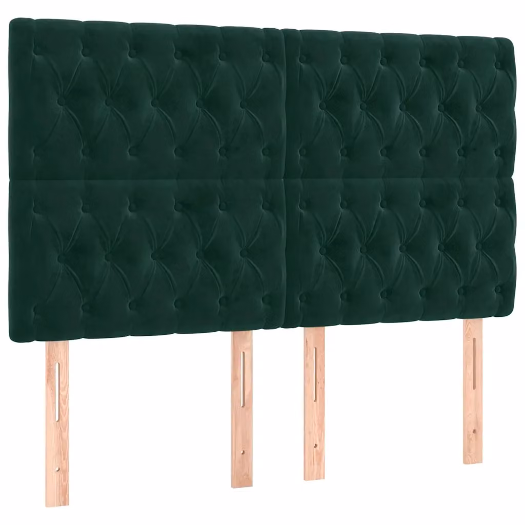 Testiera decorativa in velluto verde scuro Design Mania L: 144 cm, P: 7 cm, H: 118-128 cm – 2
