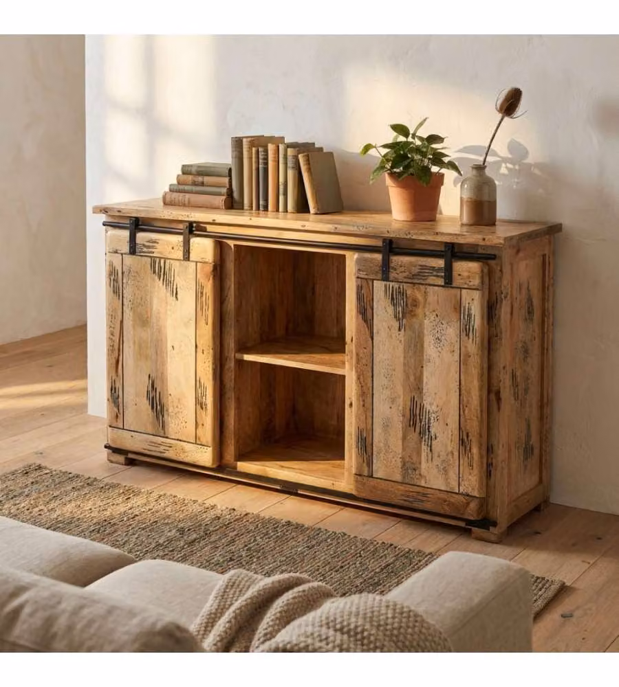 Cosma Mobile Vergil in Legno Marrone 150x45x90 cm con Ante Scorrevoli