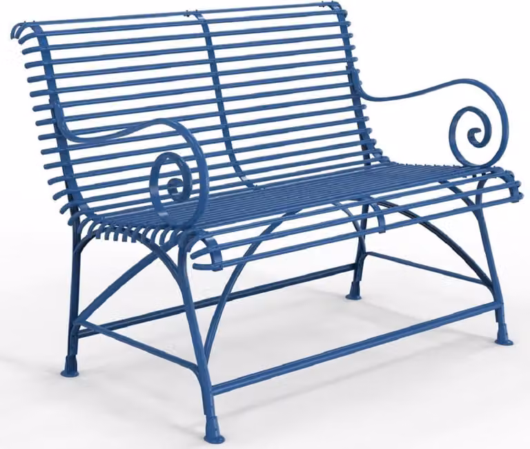 Casa Padrino Panca da giardino liberty 120 x 60 cm - Vari colori - Panca da giardino e patio in ferro battuto con schienale e braccioli - Mobili da giardino e patio liberty