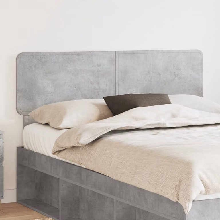 Testiera per letto vidaXL in legno ingegnerizzato, stile minimalista, colore grigio cemento