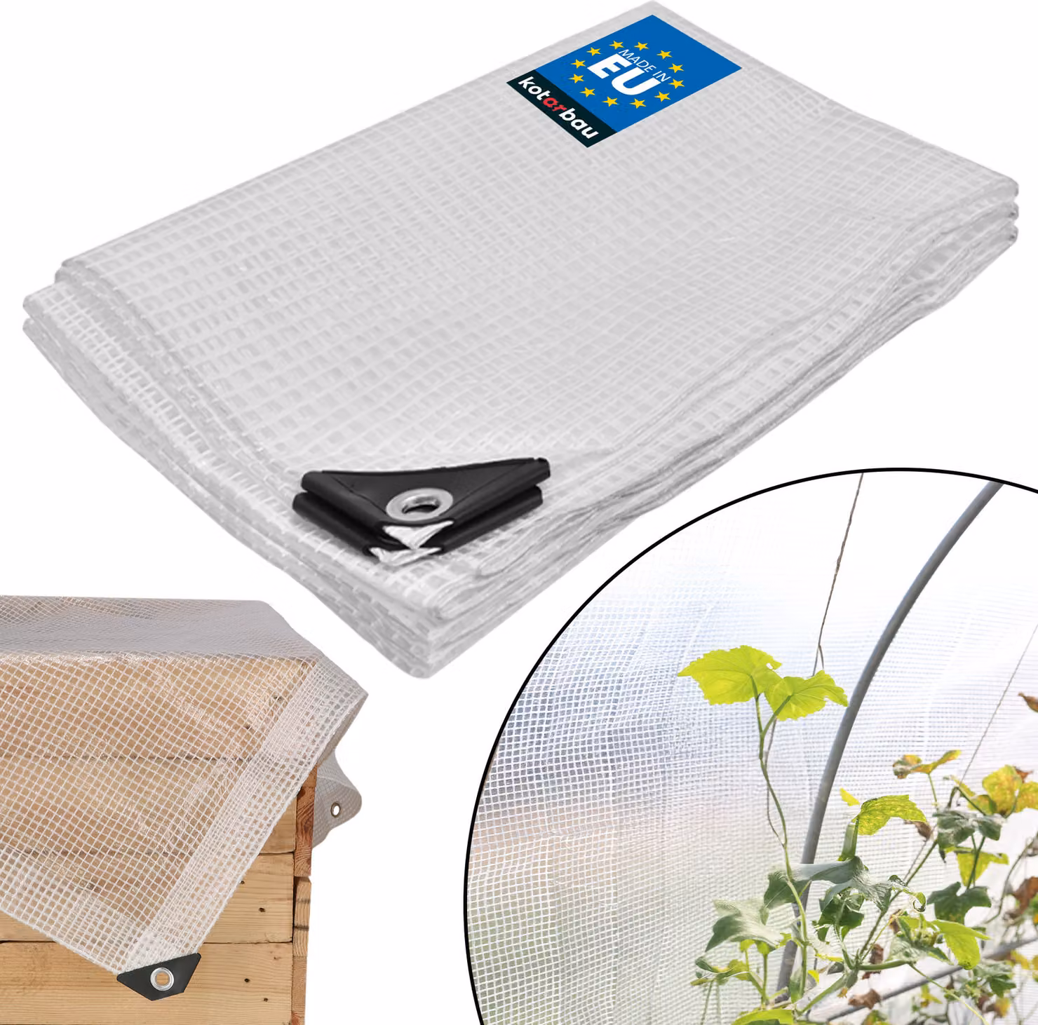 KOTARBAU® Telo Impermeabile Esterno Polietilene 2 x 4 m Trasparente Telo Occhiellato Telone Campeggio Copertura Esterna Telone da Giardino