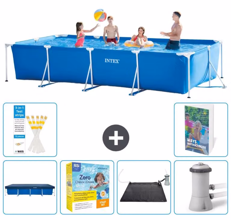 Piscina fuori terra rettangolare - 450x220x84 cm - composta da 5 elementi, modello S60