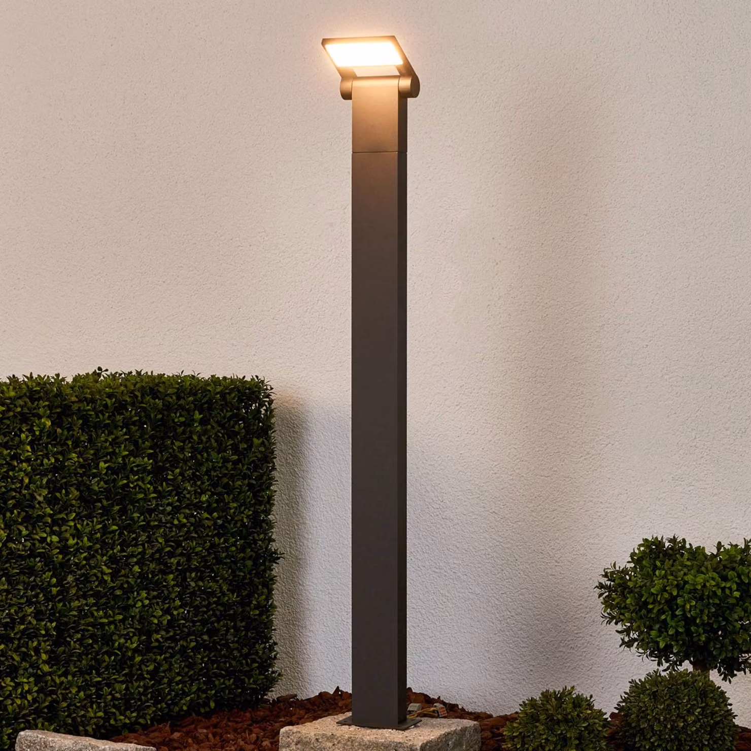 Lampioncino da giardino Marius Lucande, Nero, Alluminio, Moderno, Lampada LED da esterni