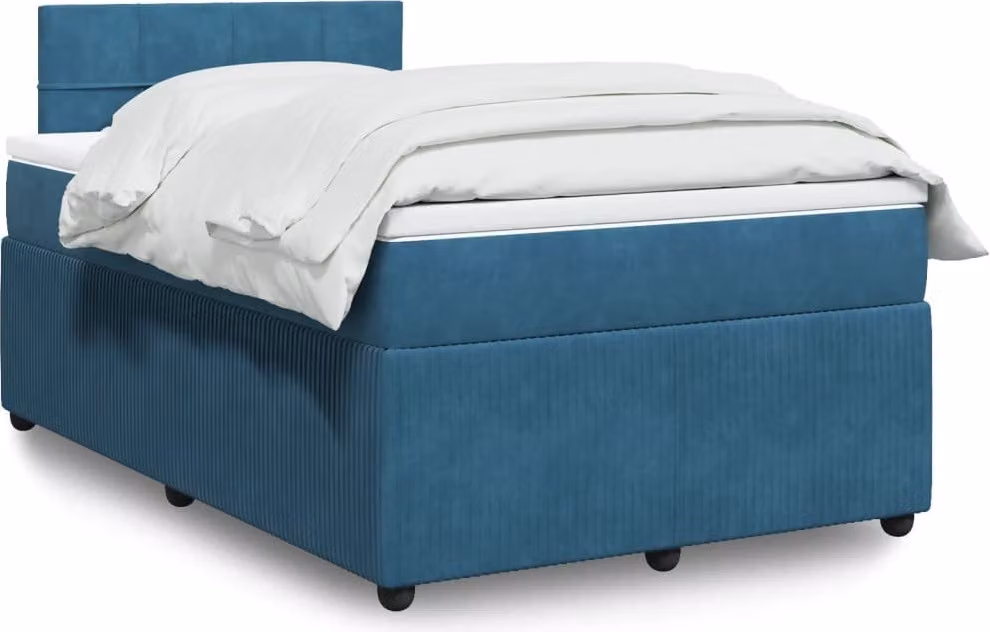 Maison Exclusive - Letto boxspring con materasso blu 120x200 cm in velluto