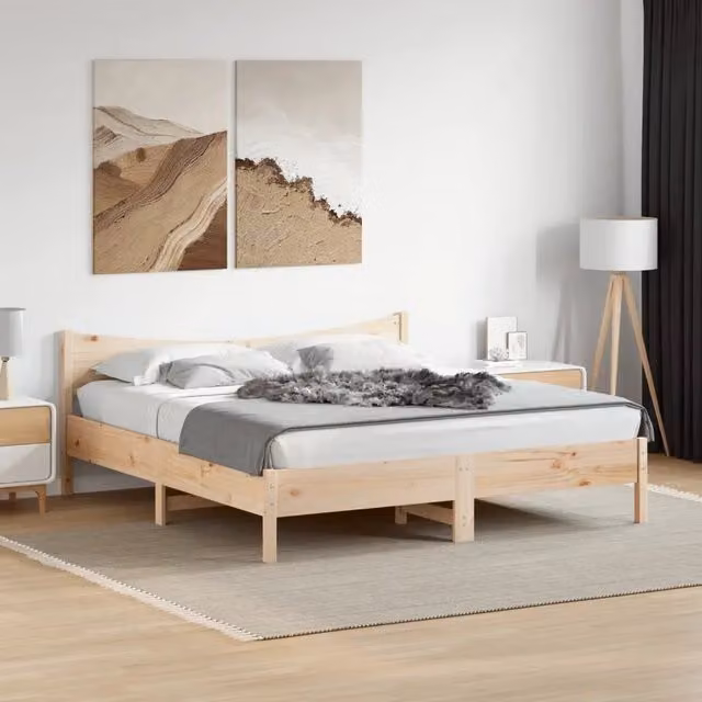 Giroletto vidaXL in legno massello di pino naturale con doghe fisse e struttura rigida L/P/H: 200 x 205,5 x 205,5 cm