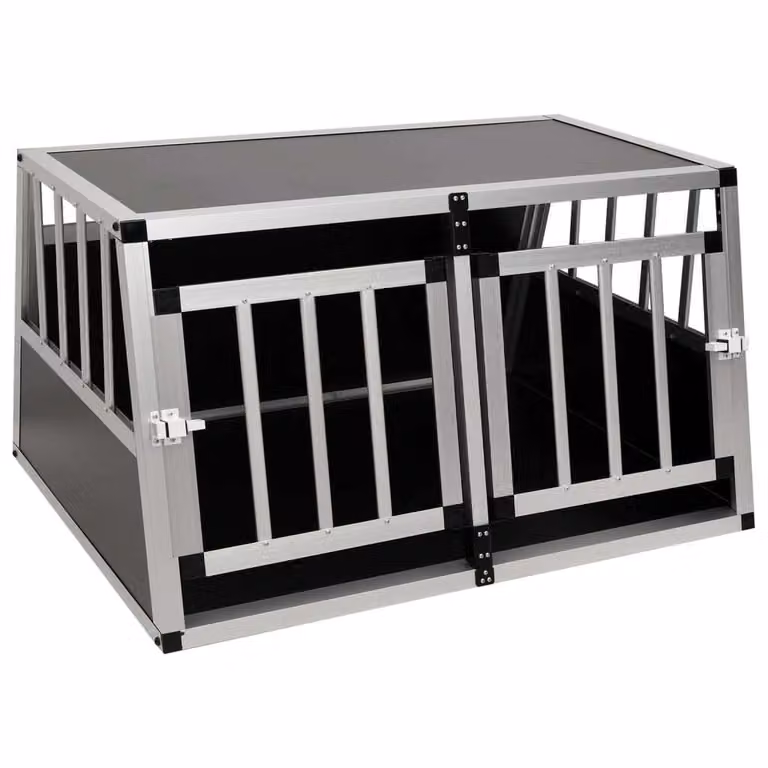vidaXL Box per il trasporto di cani con doppia porta 89 x 69 x 50 cm