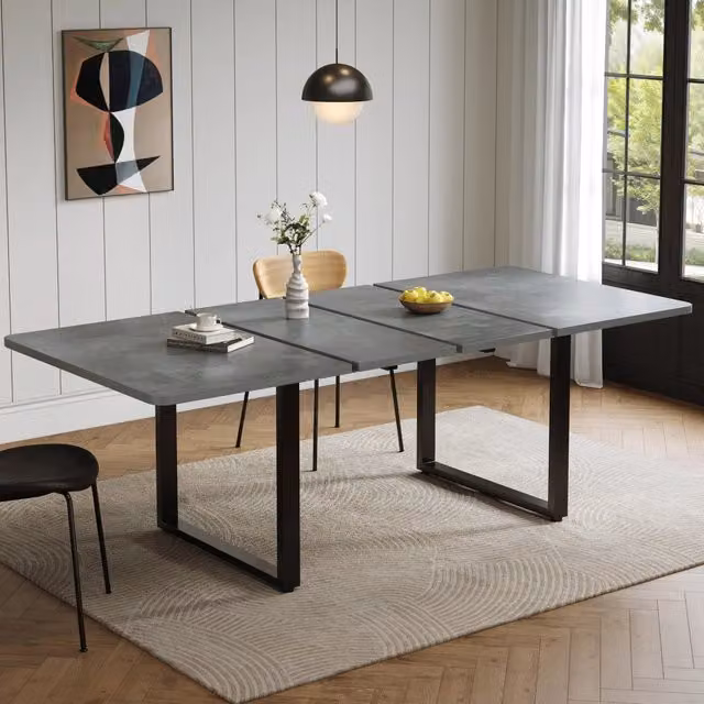 tavolo da pranzo 220x80 cm grigio – estensibile a 3 lunghezze, 6–10 persone