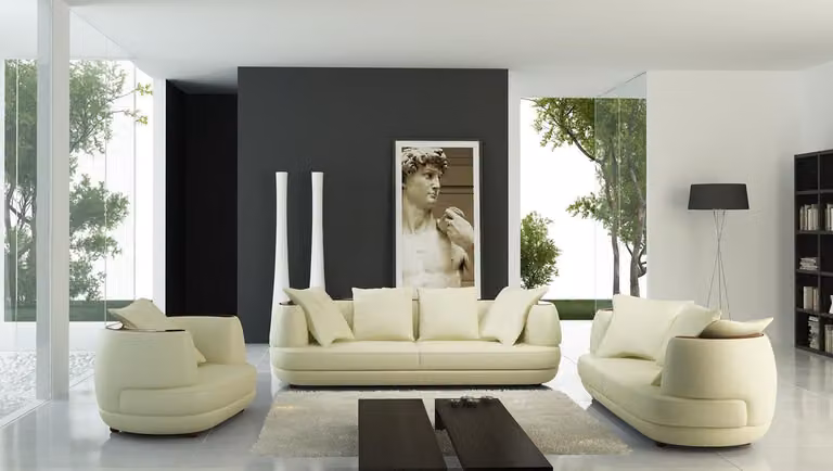 Luxus Design Sofagarnitur Klassische Leder Couch Polster Sitz Set Sofa Couchen