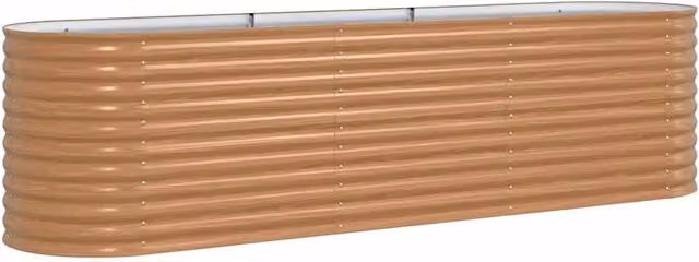 Fioriera rialzata moderna HELLOSHOP26 in acciaio marrone per orto e giardino, L: 320 cm, P: 80 cm, H: 81 cm – 1