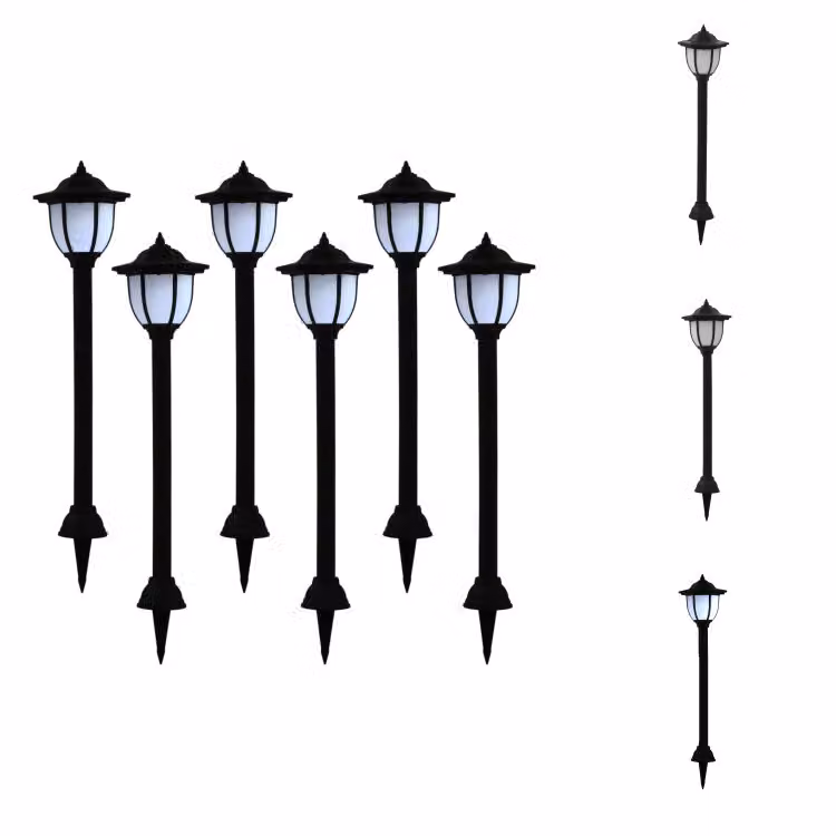 vidaXL Luci solari per esterni 6 pz. LED nero - Illuminazione esterna
