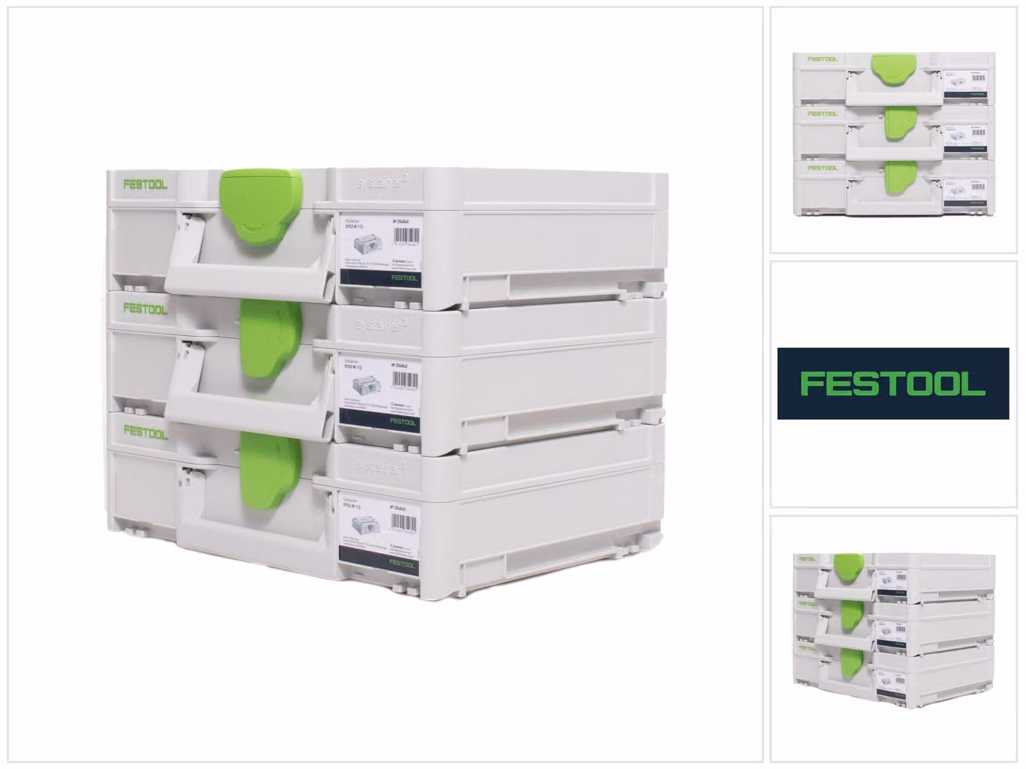 Festool Systainer Set 3x SYS3 M 112 ( 3x 204840 ) 7,7 litri 396x296x112mm Valigia portautensili collegabile