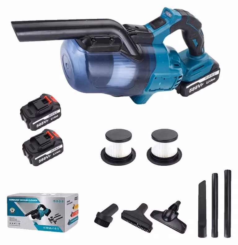 Aspirapolvere elettrico, comfort senza fili, potente aspirazione, 2 batterie, spina EU (100V-240V)