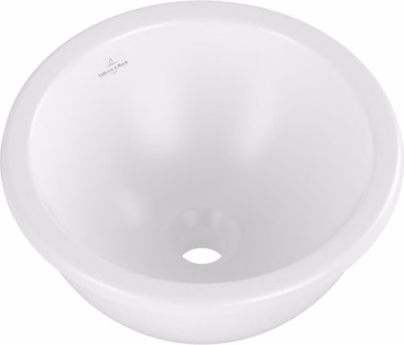 V&B V&B Loop& Friends lavabo sottopiano rd, senza foro per rubinetto, con troppopieno, p 33cm, st. bianco C+
