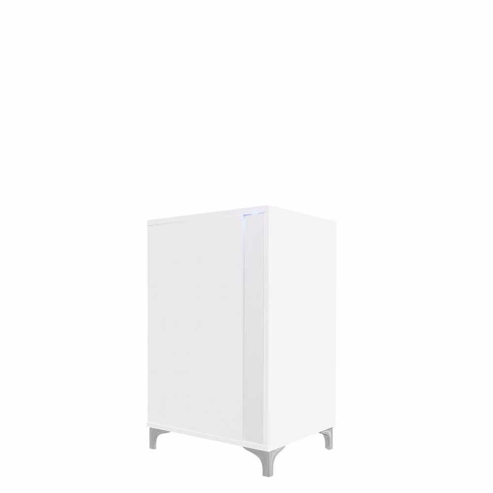 Cassettiera con illuminazione a LED BANTRY 2 – bianco / bianco lucido, angolo destro