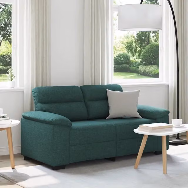 Divano a 2 Posti-Sofa 2 Posti Verde Scuro 120 cm in Tessuto 878982