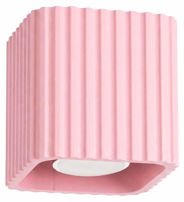 Plafoniera RIFF 1 rosa GU10 1xGU10 10W alluminio 10x10x10cm Sollux Lighting