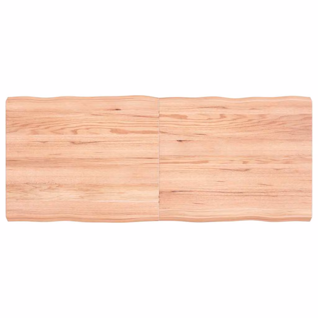 Piano Tavolo in Rovere con Bordo Naturale vidaXL, Marrone, L 120 x P 50 x H 2-6 cm
