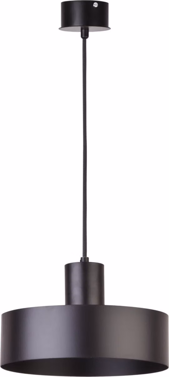 Lampada a sospensione decorativa nera minimalista rotonda 25 cm per soggiorno Rif 1xE27 15W Sigma Lighting