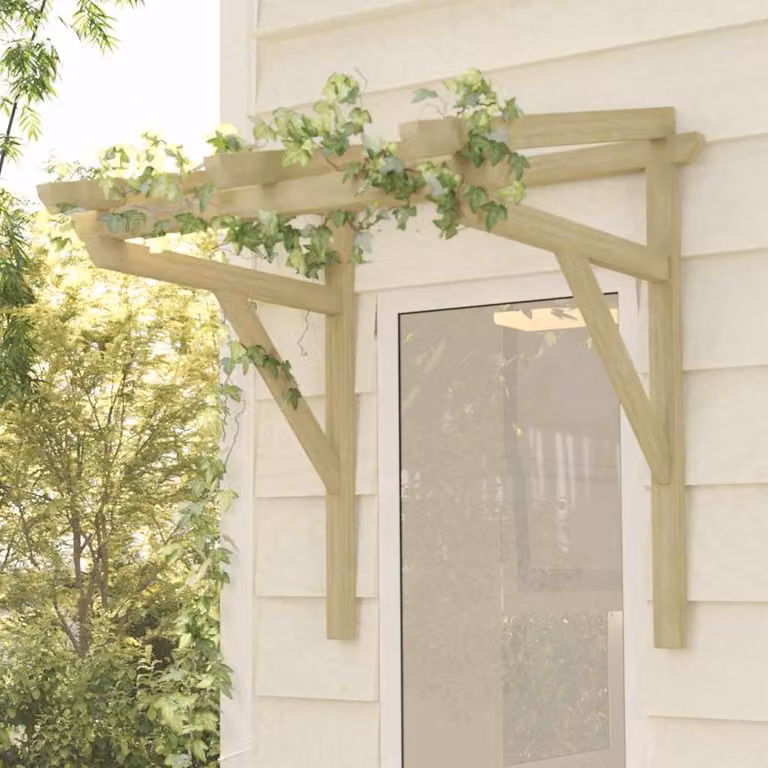 Pensilina per porta vidaXL in legno di pino massello impregnato, L 100 cm x P 100 cm x H 80 cm
