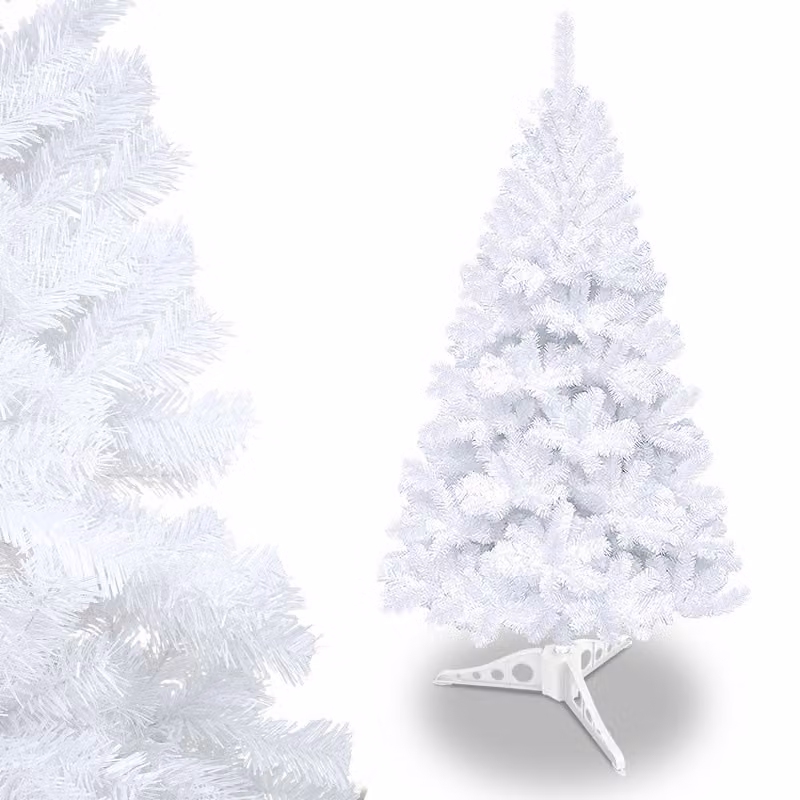 Jayseuw 120cm albero di Natale artificiale, albero di Natale con supporto, albero di Natale 220 punte aghi in PVC, albero di Natale artificiale sistema pieghevole bianco