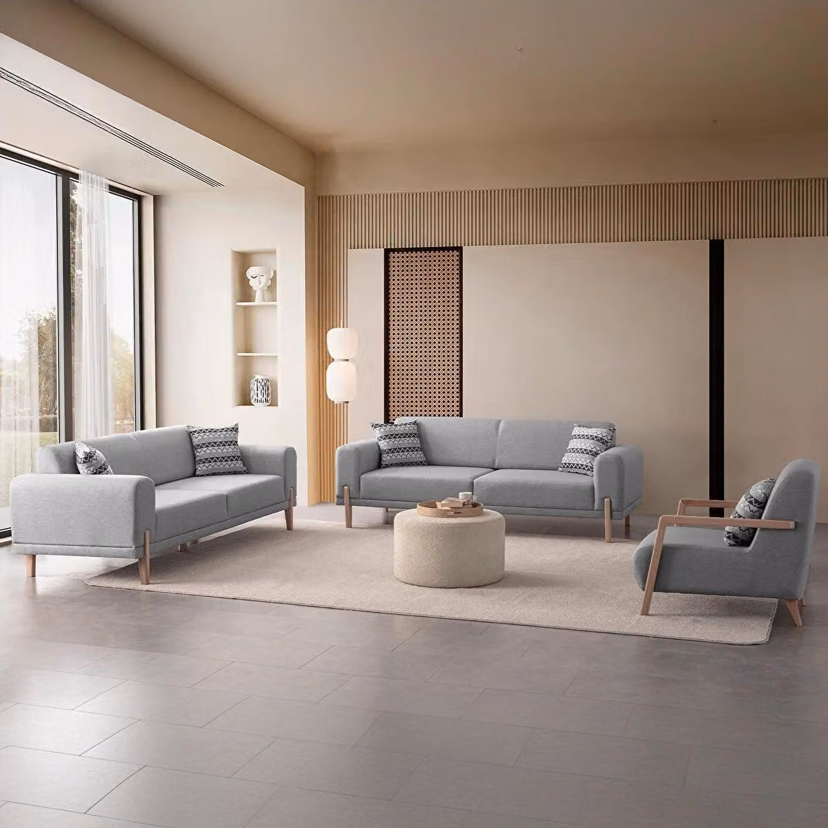 Gemütlicher Akzent im Interieur – Sofa und Sessel