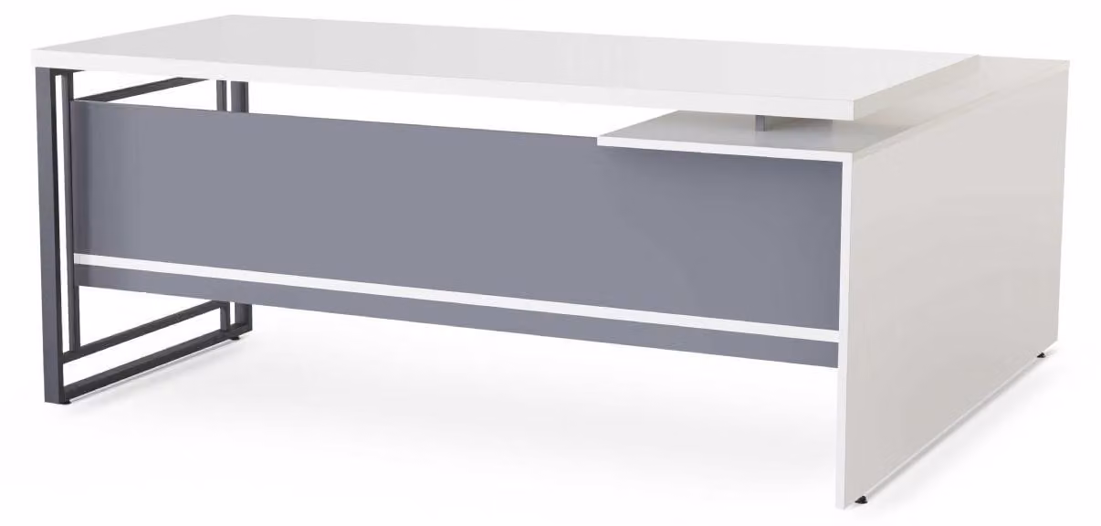 Weißer Bürotisch Arbeitszimmer Holz L-Form Eckschreibtisch Laptoptisch