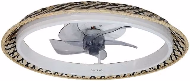 Lampada da soffitto Cecotec EnergySilence LampAero 610 Natural Design in rattan e plastica, colore bianco e multicolore, con luce LED, telecomando e timer