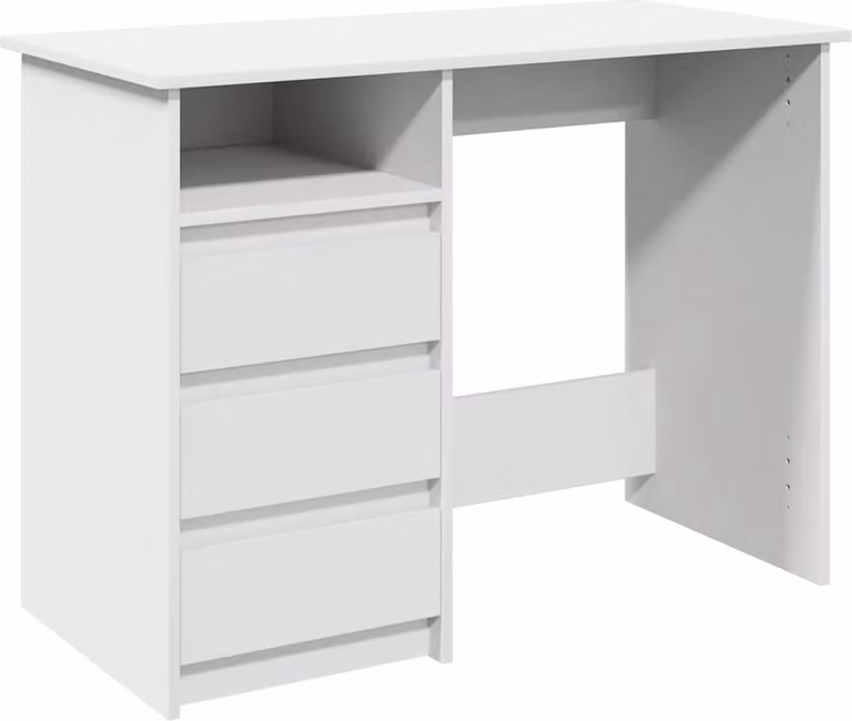 Scrivania Bianca 102x50x75 cm in Legno Multistrato