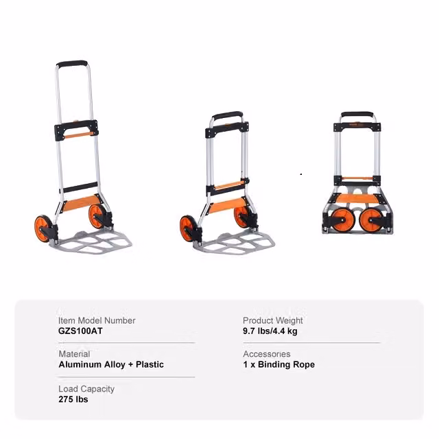 Carrello a mano pieghevole, carrello spesa portatile, manico allungabile