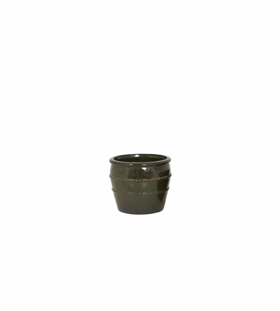 Vaso Lucia Terracotta Cilindrico Verde 28 cm per Piante Interno/Esterno