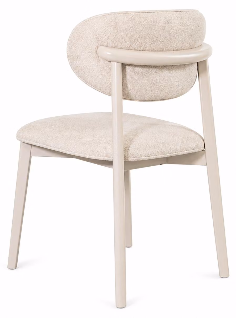 Moderna sedia da pranzo con morbida imbottitura color beige: mobili di stile
