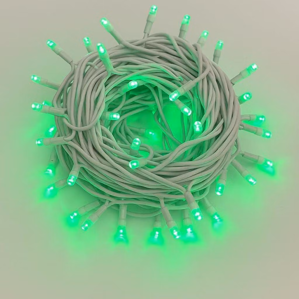Catena luminosa a LED, 100 LED, 10 metri, verde, grado di protezione IP65, espandibile