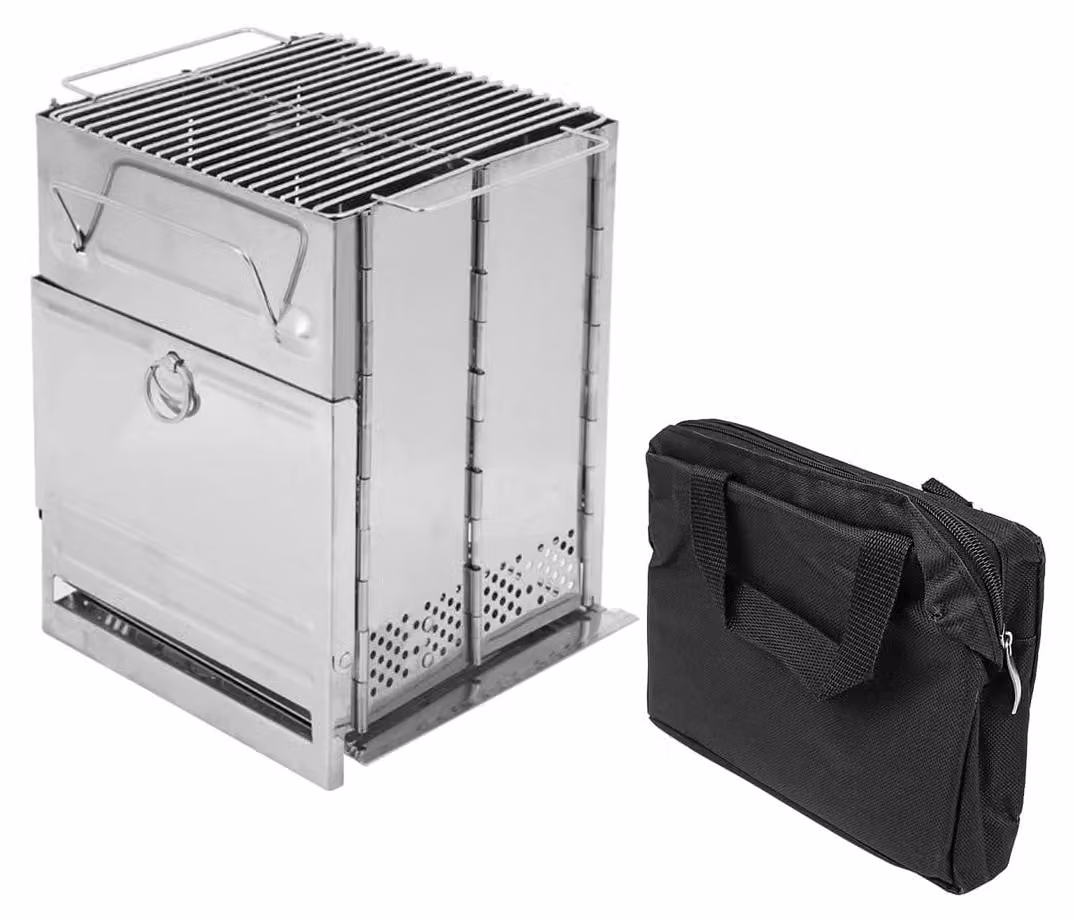 Stufa da campeggio pieghevole, mini barbecue portatile, stufa a legna