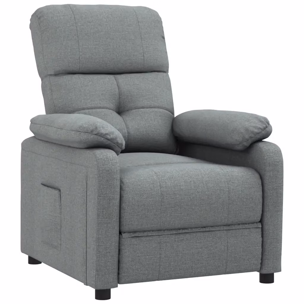 Poltrona Reclinabile Relax vidaXL in Tessuto Grigio con Braccioli e Regolazione Manuale – 2