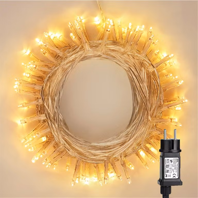 Catena luminosa con 100 LED, 10 metri, luce bianco caldo, 8 modalità, impermeabile, per uso esterno