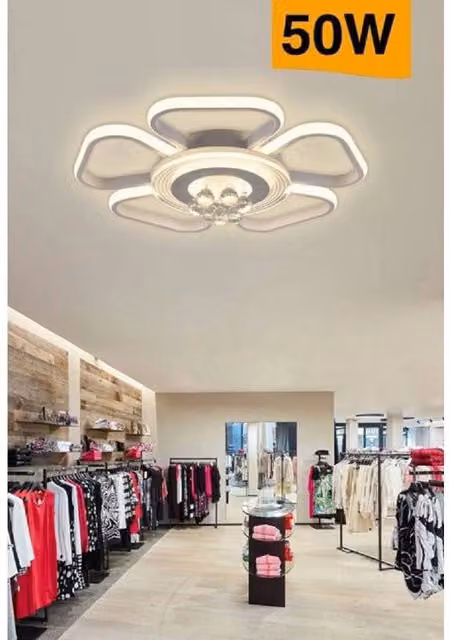 Plafoniera LED Trade Shop Traesio a forma di fiore con pendenti, luce moderna da 50W, colore bianco caldo
