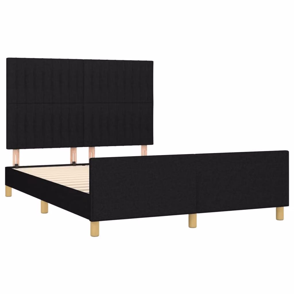 Giroletto senza Materasso Nero 140x190 cm in Tessuto