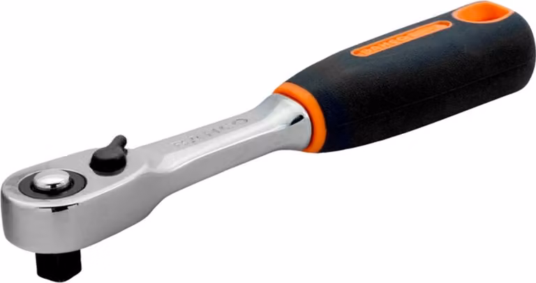 Cricchetto reversibile Bahco 1/4', 72 denti, testa stretta