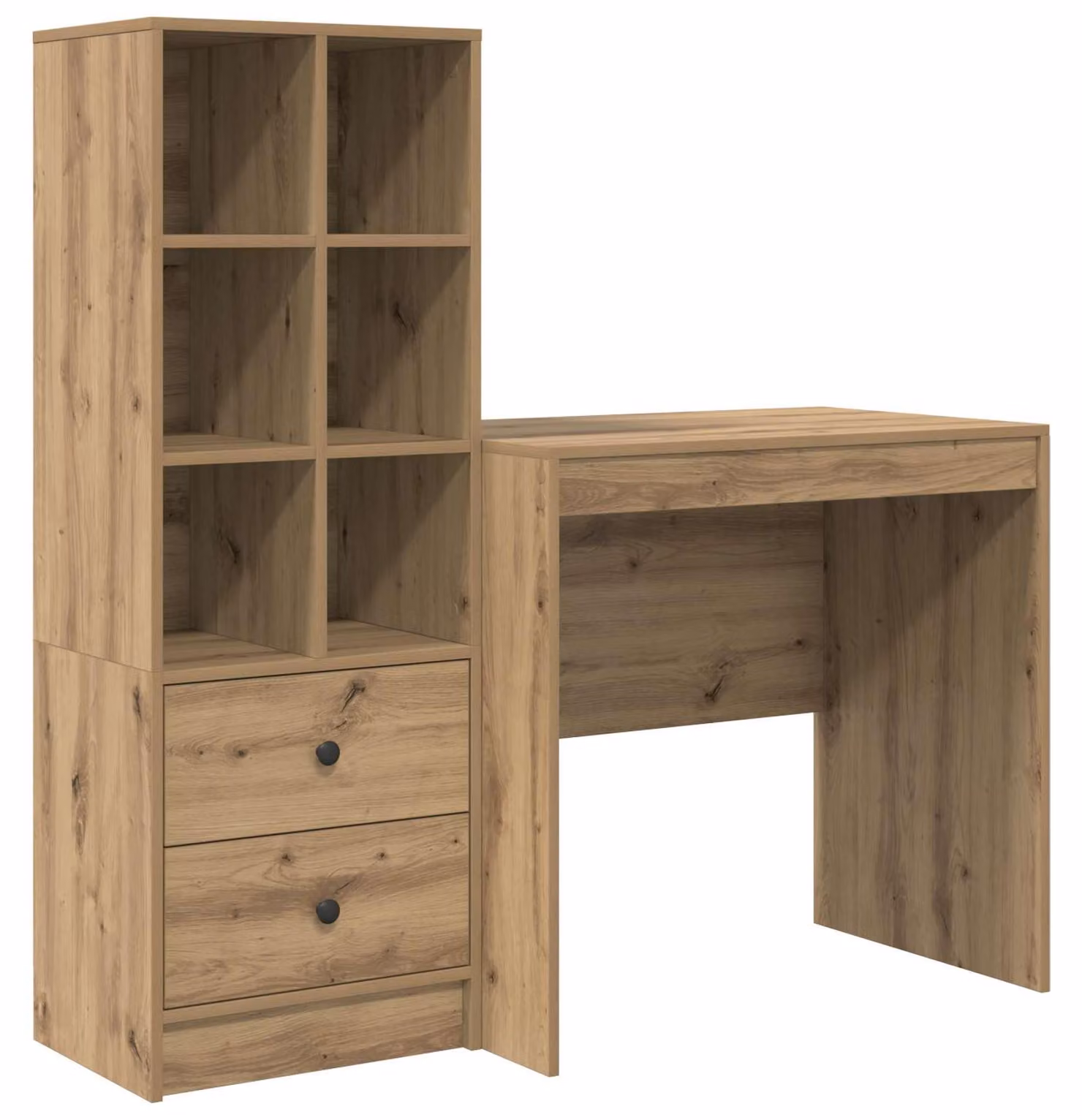Scrivania con cassetto con lo scaffale 2 pcs Rovere artigianale