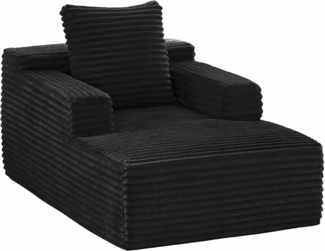 Divano Chaiselongue Moderno in Tessuto di Velluto a Costine, Divano Letto e Poltrona Relax Senza Montaggio