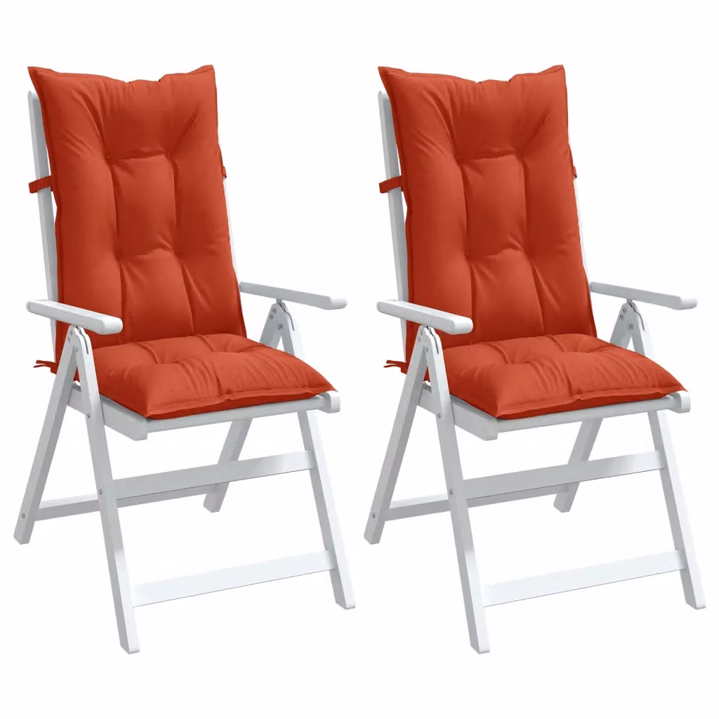 Set di 2 cuscini per schienale alto vidaXL in tessuto rosso mélange, L 120 cm x P 50 cm x H 5 cm