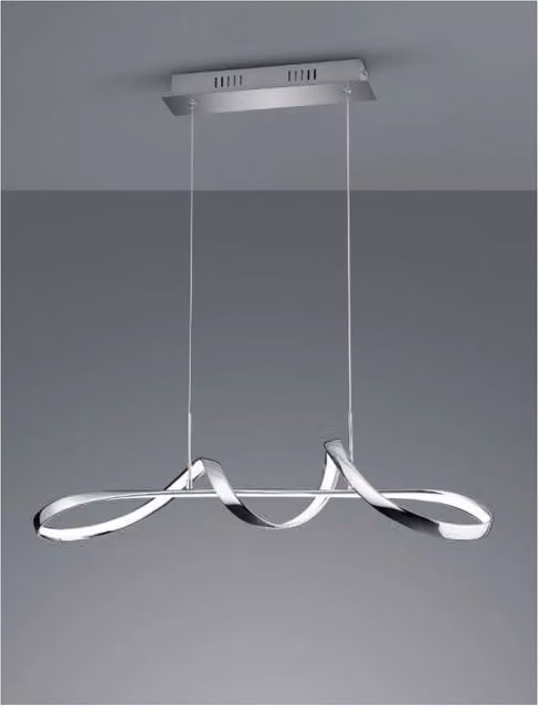 Sospensione Moderna Perugia Design Intreccio Cromo Led Dimmer 4000k Trio Lighting
