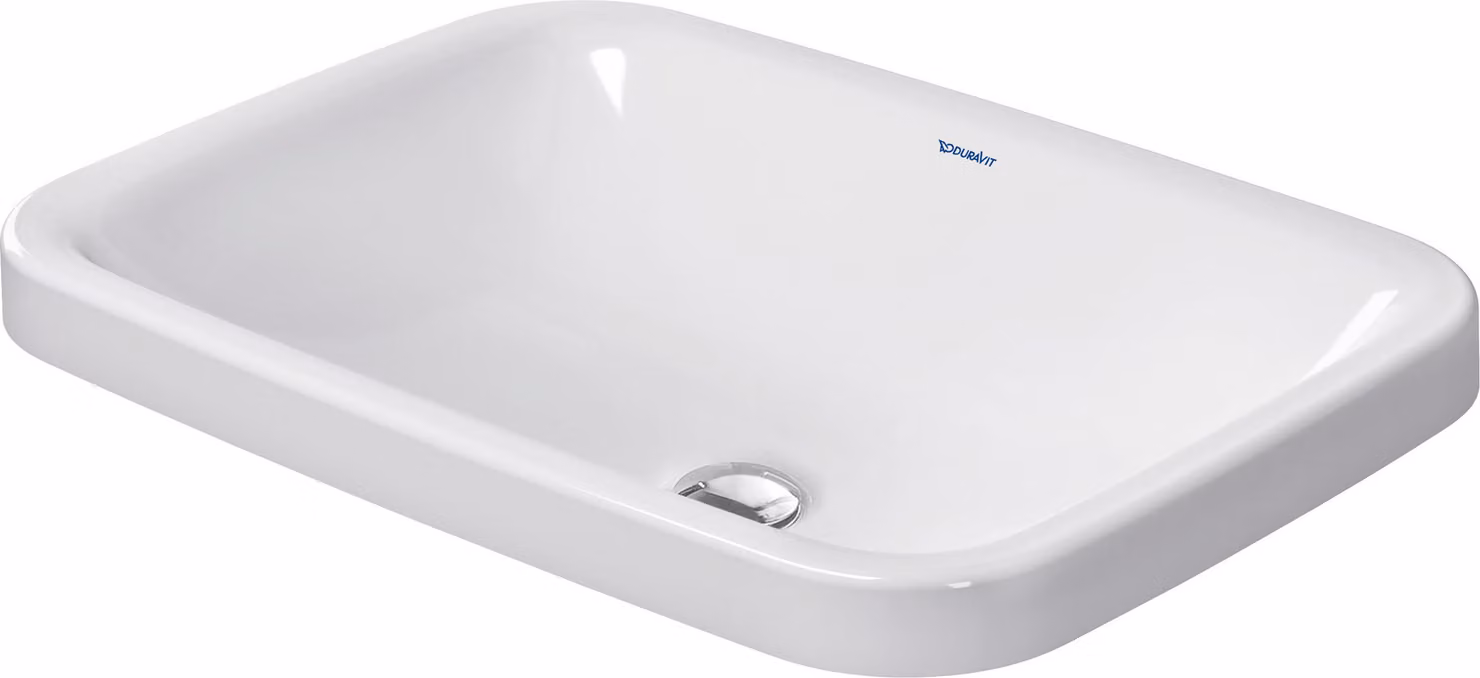 Duravit lavabo encastré DuraStyle 60cm encastré par le dessus, sans trop-plein sans plage de robinetterie, 03726000001, 03726000001