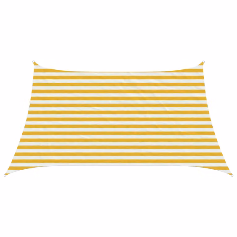Telo Ombra Rettangolare vidaXL in HDPE Giallo e Bianco L: 4 m, P: 3 m