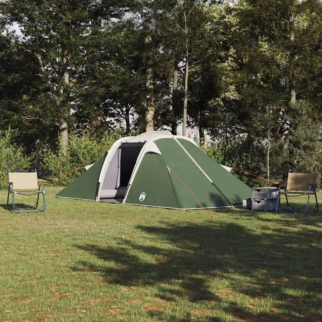 Tenda tunnel da 4 persone vidaXL verde in poliestere impermeabile