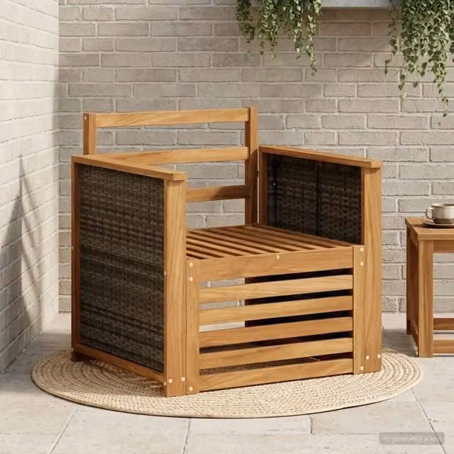 Divano centrale componibile per esterno Design In in legno di acacia marrone – 1