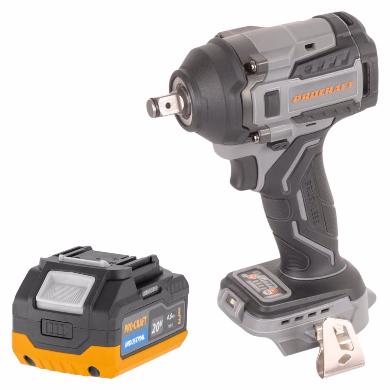 Procraft Industrial IW550Abb Avvitatore a impatto a batteria 20 V 550 Nm 1/2" Solo - senza batteria, senza caricabatteria